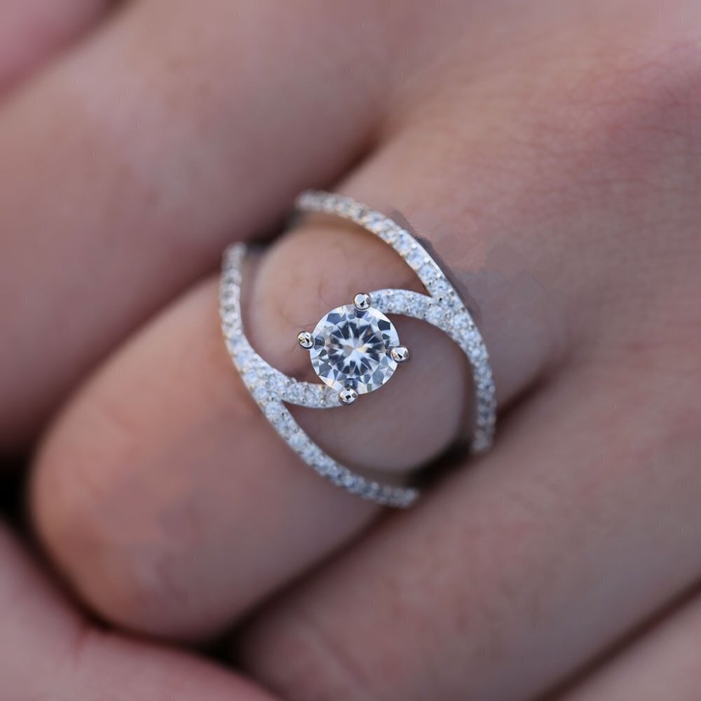 ✨ Double Layer Zircon Fashion Cross Design Trendy Rings for Women, EVGG1595